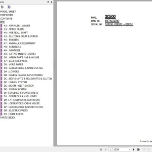 Hitachi SC500 Parts Catalog WATASC500
