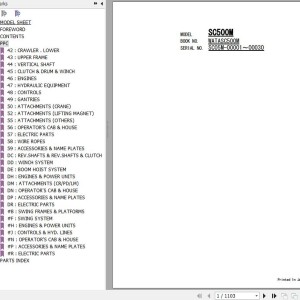 Hitachi SC500M Parts Catalog WATASC500M