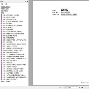 Hitachi SC6500 Parts Catalog WATASC6500