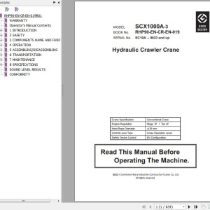 Hitachi SCX1000A-3 Operator's Manual