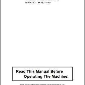 Hitachi SCX1200-2 Operator's Manual 2CH-E-CR-00-002