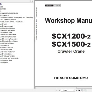 Hitachi SCX1200-2 SCX1500-2 ISUZU Tier 3 Engine Workshop Manual W2CH-E-00