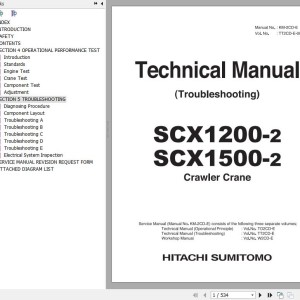 Hitachi SCX1200-2 SCX1500-2 Technical Manual Troubleshooting TT2CD-E-00