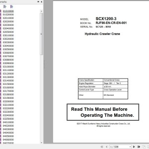 Hitachi SCX1200-3 Operator's Manual