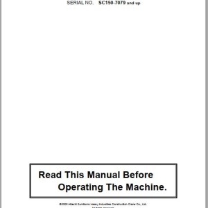 Hitachi SCX1500-2 Operator's Manual 2CI-E-CR-00-001