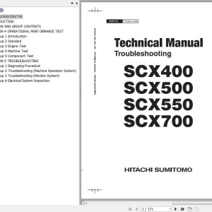 Hitachi SCX400 To SCX700 Technical Manual Troubleshooting