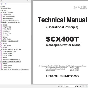 Hitachi SCX400T Technical Manual Operational Principle TO23B-E-00