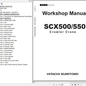 Hitachi SCX500 SCX550 ISUZU Tier 3 Engine Workshop Manual W23G-E-00