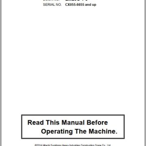 Hitachi SCX500 SCX550 Operator's Manual EM23G-1-3