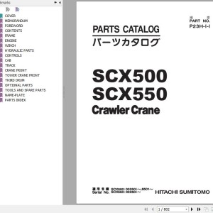 Hitachi SCX500 SCX550 Parts Catalog P23H-1-1