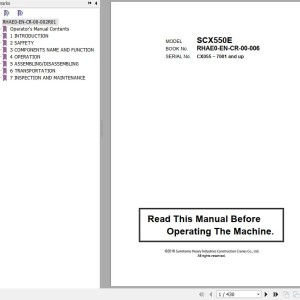 Hitachi SCX550E Operator's Manual RHAE0-EN-CR-00-006