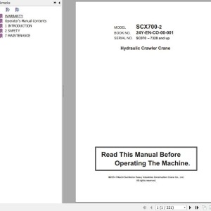 Hitachi SCX700-2 Operator's Manual 24Y-EN-CO-00-001