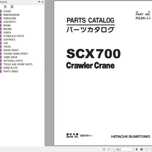 Hitachi SCX700 Parts Catalog P23K-1-1