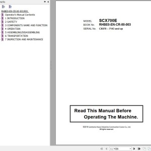 Hitachi SCX700E Operator's Manual RHBE0-EN-CR-00-003