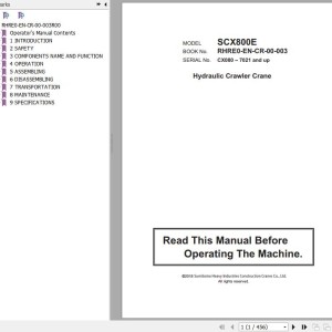 Hitachi SCX800E Operator's Manual