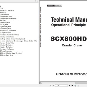 Hitachi SCX800HD-2 Technical Manual Operational Principle TO25T-E-00