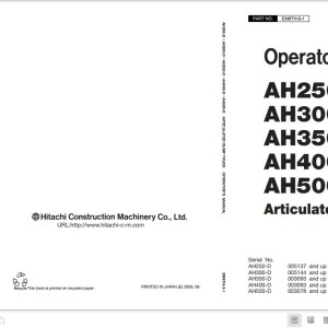 Hitachi AH250-D To AH500-D Operators Manual EM8TH-5-1