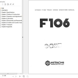 Hitachi F106 Operators Manual