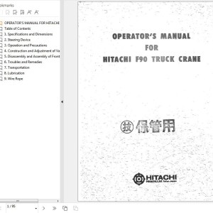 Hitachi F90 Operators Manual