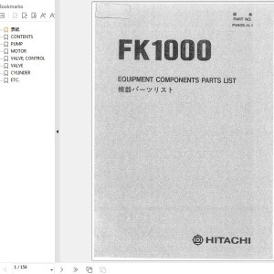 Hitachi FK1000 Equipment Component Parts List P4609-H-1