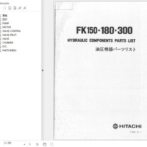 Hitachi FK150 FK180 FK300 Parts List P4309-H-1