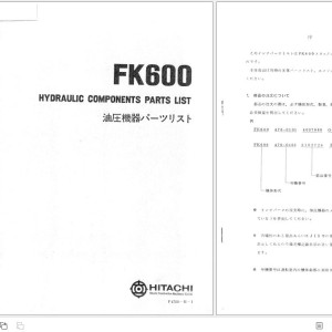 Hitachi FK600 Components Parts List P4709-H-1
