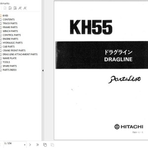 Hitachi KH55 Dragline Parts Catalog P215-1-1