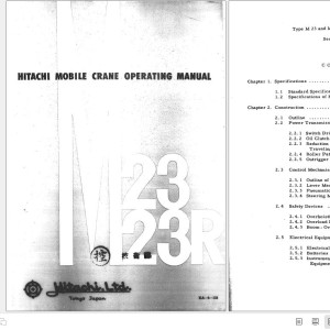 Hitachi M23 M23R Mobile Crane Operations Manual KA-6-133