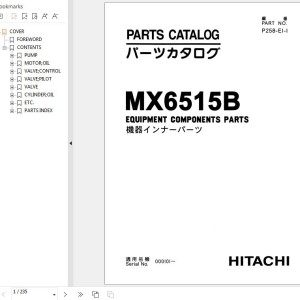 Hitachi MX6515B Hydraulic Earth Drill Equipment Components Parts Catalog P258-E1-1