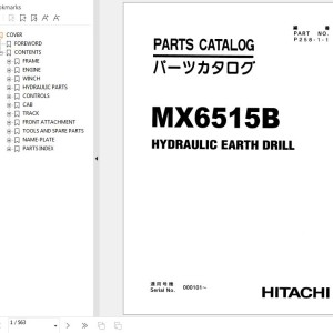 Hitachi MX6515B Hydraulic Earth Drill Parts Catalog P258-1-1
