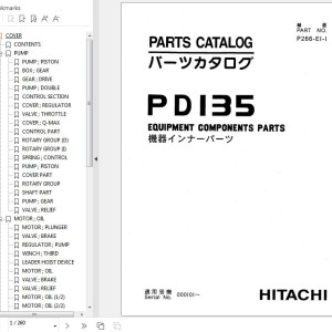 Hitachi PD135 Equipment Components Parts Catalog P266-E1-1