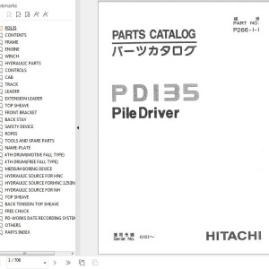 Hitachi PD135 Pile Driver Parts Catalog P266-1-1
