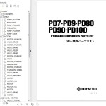 Hitachi PD7 PD9 PD80 PD90 PD100 Hydraulic Components Parts List P1869-H-1