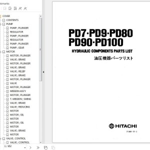 Hitachi PD80 Pile Driver Basic Machine Parts List