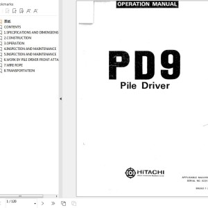 Hitachi PD9 Pile Driver Operators Manual EM202-1-2