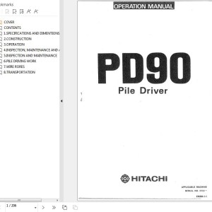 Hitachi PD90 Pile Driver Operators Manual EM264-1-1