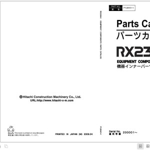 Hitachi RX2300-3 Equipment Components Parts Catalog P1UB-E1-1