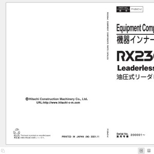 Hitachi RX2300-3 Equipment Components Parts Catalog P1UB-E1-2