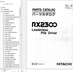 Hitachi RX2300 Leaderless Pile Driver Parts Catalog P1G1-1-1