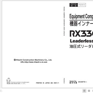 Hitachi RX3300-3 Equipment Components Parts Catalog P1UC-E1-2