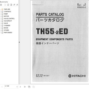 Hitachi TH55-2ED Equipment Components Parts Catalog P202-E1-2