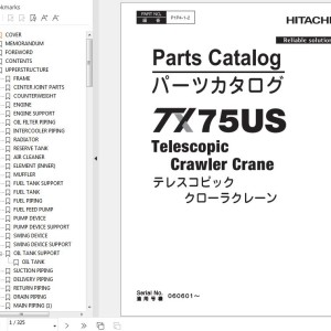 Hitachi TX75US Telescopic Crawler Crane Parts Catalog