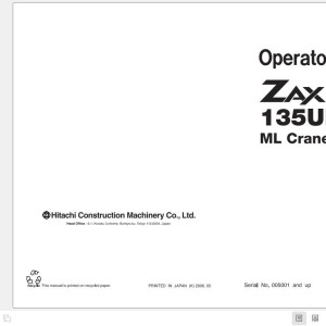 Hitachi ZX135UR ML Crane Operator Manual EM1SM-ML1-1