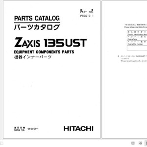 Hitachi ZX135UST Equipment Components Parts Catalog P1SS-E1-1