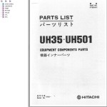 Hitachi UH035 UH501 Parts List P7819-H-1