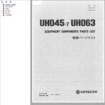 Hitachi UH045-7 UH063 Parts List P7309-H-5