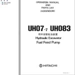 Hitachi UH07-7 UH083 Operation Manual And Parts List EP1649-DN1-1