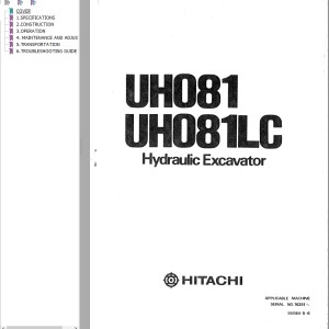 Hitachi UH081 UH081LC Operation Manual EM164-5-6