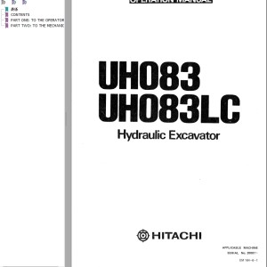 Hitachi UH083 UH083LC Operation Manual EM164-6-1