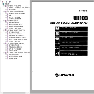 Hitachi UH103 Serviceman Handbook KH-036-00